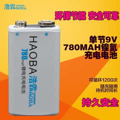 浩霸  9V充电电池 9V电池 正品大容量6F22锂电池 万用表充电池