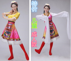 新款特价西藏族舞蹈服装少数民族舞服长水袖练舞服表演演出服装女
