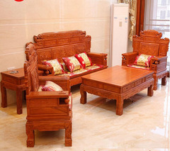 红木沙发组合缅甸花梨中式沙发非洲花梨木雕花客厅象头全实木家具