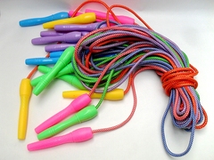 可调节儿童户外运动锻炼专业减肥塑料跳绳塑料柄棉绳健身2.6米