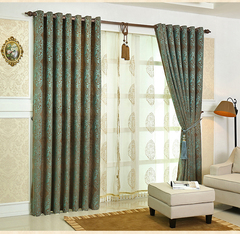 欧式墨绿雪尼尔遮光窗帘定制卧室客厅美式风格全遮光窗帘布定制