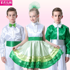 茉莉花开-新款儿童合唱服六一少儿演出中学生小学生表演服装绿H22