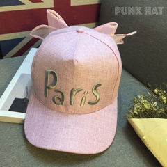 韩版蝴蝶结刺绣字母Paris百搭女帽休闲帽棒球帽遮阳帽优雅气质帽