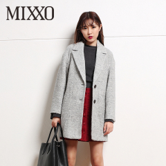 mixxo韩国衣恋2016年冬季学院保暖修身显瘦呢子大衣MIJH64T01C