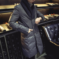 冬季男士羽绒服中长款加厚保暖韩版修身款羽绒衣青年大码男装外套