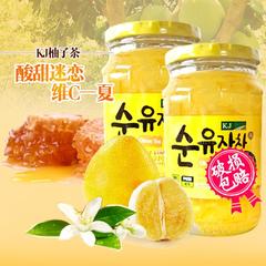 送礼韩国进口KJ国际蜂蜜柚子茶560g*2瓶韩国柚子茶水果味冲饮