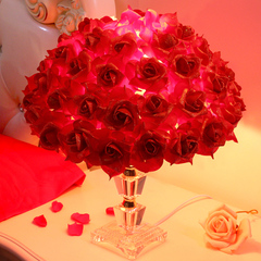 喜庆大红玫瑰花灯创意婚房装饰婚庆用品婚房布置结婚用品Y-47