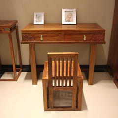 红木家具1米小书桌实木写字台两件套儿童写字桌刺猬紫檀木