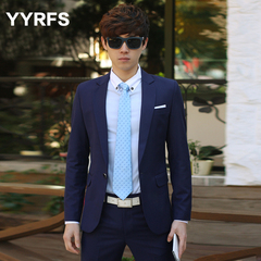 YYRFS韩版修身西服 单西 商务休闲正装结婚礼服 小西装西服男