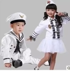 儿童海军服装男童女童小海军装水手服万圣节水兵表演出服套装长袖