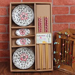 结婚回礼礼品创意陶瓷餐具套餐活动礼品中式碗筷碟子筷子礼盒套装
