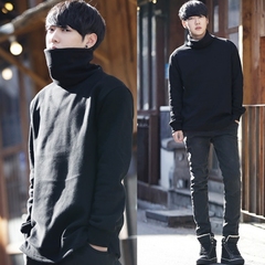 冬季男士毛衣韩版学生高领加厚加绒保暖套头打底衫宽松男针织衫潮