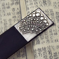乌木925银书签花冠 原创设计手工纯银个性中国特色礼品礼物工艺品