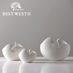 北欧式现代简约白色陶瓷小花瓶创意工艺礼品蛋壳家居装饰品摆件