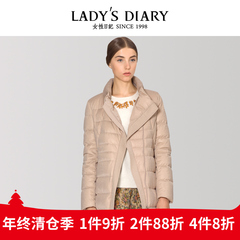 LADY’S DIARY/女性日记冬季新品轻薄长款羽绒服时尚修身羽绒外套