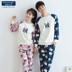 Bananagirl韩国情侣睡衣纯棉长袖起居服秋季套装卡通可外穿家居服