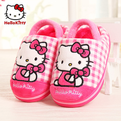 包邮Hellokitty儿童棉拖鞋半包跟凯蒂猫可爱女童防滑保暖家居鞋