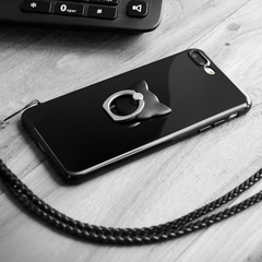 iphone7手机壳简约指环款苹果7plus保护套全包磨砂防摔七挂绳软壳