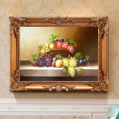 定制欧式手绘静物水果油画餐厅厨房酒柜台装饰画有框挂画手绘油画