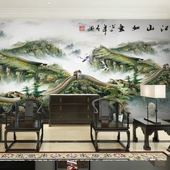 大型3D卧室客厅电视背景墙壁纸简约现代中式影视墙