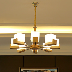 实木灯原木北欧宜家卧室灯餐厅简约木质灯具新中式木艺客厅灯吊灯