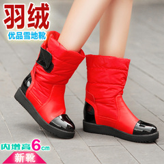 新款冬靴韩国少女靴防水保暖真羽绒面料内增高女短靴雪地靴小红靴