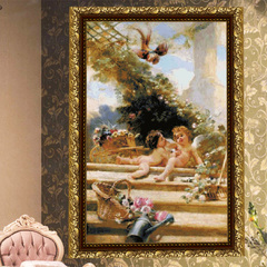 精准印花 法国DMC绣线十字绣正品专卖 世界名画油画 两个小天使