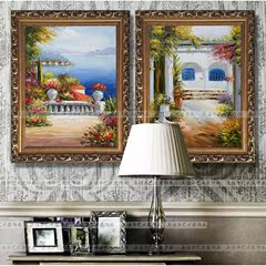 地中海风景现代客厅装饰画欧式沙发背景墙壁画书房玄关电表箱挂画