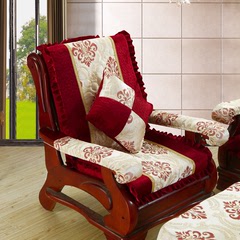 加厚冬天实木沙发垫子带靠背 红木质沙发坐垫连体 防滑可拆洗包邮