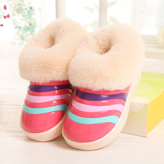 包邮冬季儿童棉拖鞋防水包跟可爱卡通男女宝宝家居鞋小孩防滑棉鞋