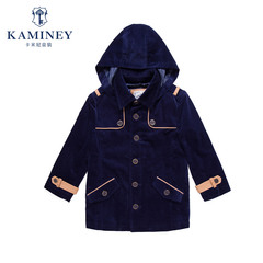 卡米尼童装男童外套连帽2016冬装新款中大童休闲外套儿童外套