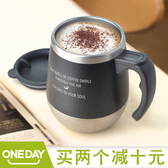 ONEDAY304不锈钢保温杯可爱便携大肚杯女韩版创意迷你带盖咖啡杯