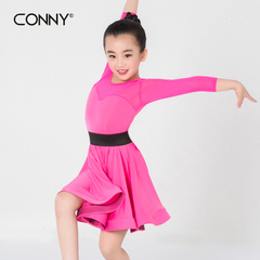 CONNY新款 儿童拉丁舞裙女儿童演出服装少儿表演舞蹈练功连体服