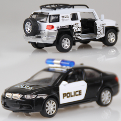 宝马M3悍马H3越野警车合金车模型玩具1:32声光儿童玩具回力小汽