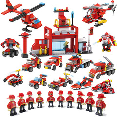 警察局警车拼装城市消防局军事系列男孩益智玩具兼容/乐高积木