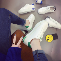 17春秋韩版系带小白鞋运动鞋休闲运动鞋女平底板鞋百搭学生鞋