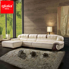 格莱亚 皮沙发欧式 真皮沙发 新古典/后现代 L型转角客厅组合新款