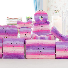 梨花家居用品系列 彩虹腰枕坐垫U型枕 紫色抱枕毛绒玩具 慢回弹