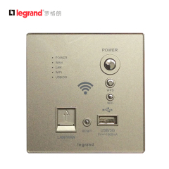 TCL罗格朗WIFI面板开关插座带USB无线网络86型缎沙金色墙壁路由器