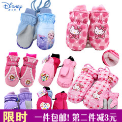 迪士尼冰雪奇缘儿童手套冬女童滑雪手套保暖可爱小孩防水宝宝手套