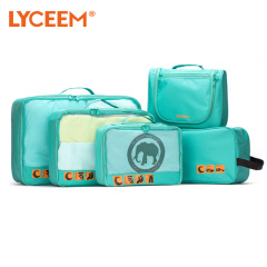 蓝橙旅行套装男女士行李箱衣物收纳袋洗漱包防水出差便携旅游必备