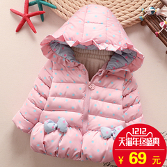 女童宝宝棉衣冬季加厚童装儿童冬装棉服连帽韩版外套棉袄婴儿外衣