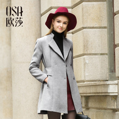 OSA欧莎冬季女装 简约修身毛呢外套女士大衣 SD556001
