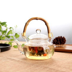 瓷韵玻璃茶壶花茶壶过滤耐热提梁壶水果壶办公室玻璃茶壶红茶茶具