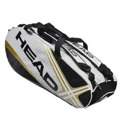 新款正品海德HEAD羽毛球包 网球包 六支装 黑金黑橙双肩背包