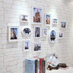 13框照片墙相框墙实木相框时尚客厅简欧创意组合相片墙欧式卧室