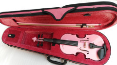 包邮彩色小提琴  粉色小提琴 全套配置 配粉色琴盒 粉色弓杆