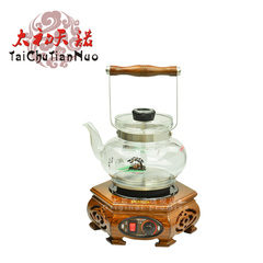 金灶茶具T40名贵鸡翅木 古典玻璃茶艺电热茶艺炉功夫烧水壶