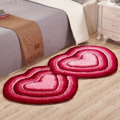 欧式客厅房间卧室床边前垫子红榻榻米儿童可爱卡通婚房庆心形地毯