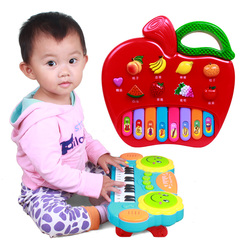 博尔乐拍拍教弹琴苹果音乐琴早教益智电子琴声光弹奏玩具3岁以上